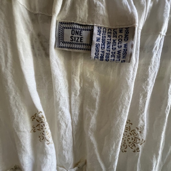 White & Gold Women's Indian Patiala Harem Pants - Picture 4 of 4